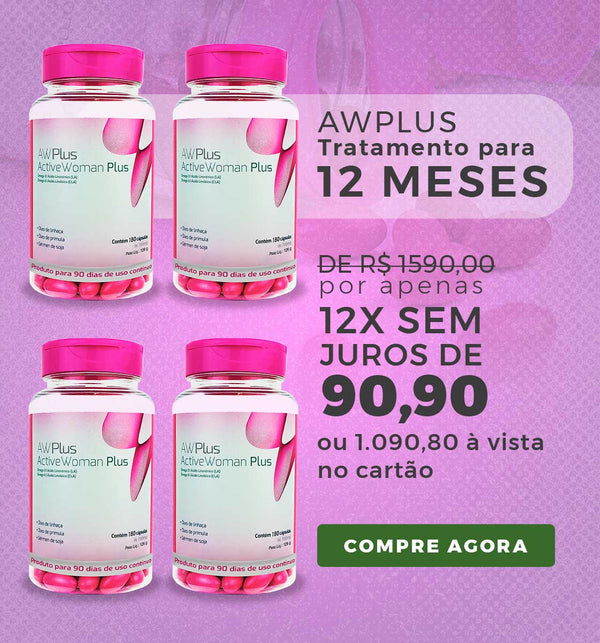Tratamento Menopausa  - 12meses - AWPlus (4 potes de 180 Cápsulas)